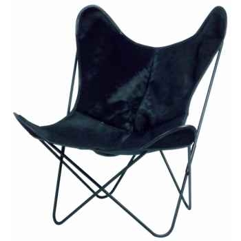 Fauteuil aa butterfly peau de vache noire AA new design