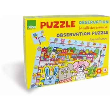 Grand puzzle d\'observation en carton la ville des animaux vilac -2514