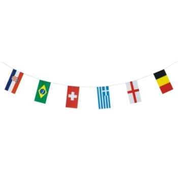 Chaîne de drapeaus, papier 10 m "32 nations" ininflammable papstar -81082