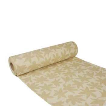 Chemin de table "royal collection" 24 m x 40 cm "blossom" sur un rouleau - natur papstar -10559