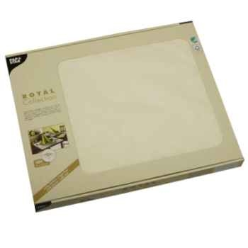 Sets de table, tissue "royal collection" 30 cm x 40 cm champagne papstar -81895