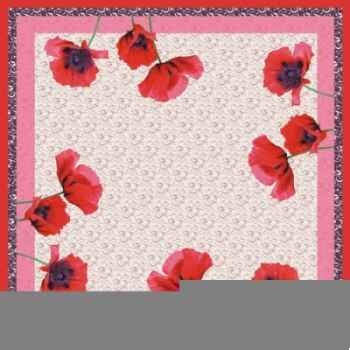Surnappe, aspect textile, airlaid 80 cm x 80 cm \"poppy flowers\" laqué papstar -81069