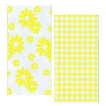 Serviettes, 2 plis pliage 1/8 33 cm x 33 cm jaune "vichy & flowers" papstar -10283