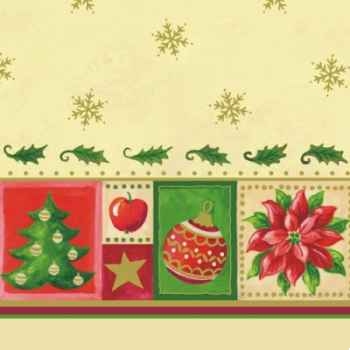 Serviettes, 3 plis pliage 1/4 33 cm x 33 cm crème "christmas accents" papstar -11393