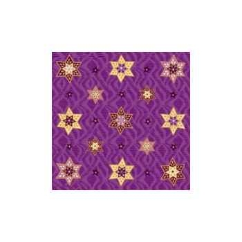 Serviettes, 3 plis pliage 1/4 33 cm x 33 cm "lilac stars" papstar -10498