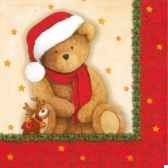 serviettes 3 plis pliage 1 4 33 cm x 33 cm lovely bear papstar 17484