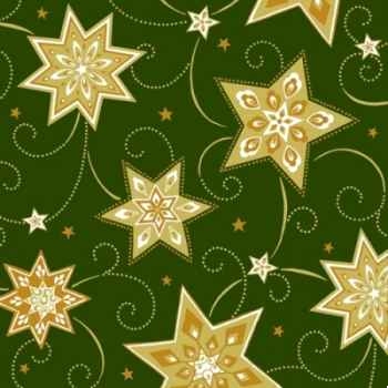 Serviettes, 3 plis pliage 1/4 33 cm x 33 cm vert foncé "just stars" papstar -81780