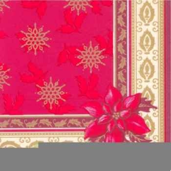 Serviettes, 3 plis pliage 1/4 40 cm x 40 cm bordeaux "jingle bells" papstar -11389