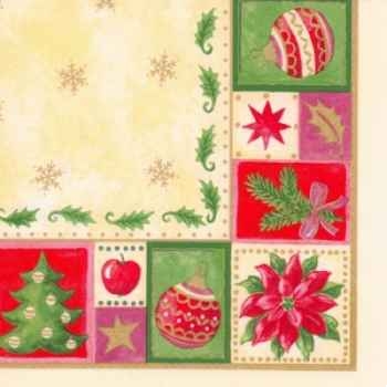 Serviettes, 3 plis pliage 1/4 40 cm x 40 cm crème "christmas accents" papstar -11387