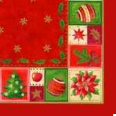 serviettes 3 plis pliage 1 4 40 cm x 40 cm rouge christmas accents papstar 16344