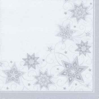 Serviettes "royal collection" pliage 1/4 40 cm x 40 cm blanc "just stars" papstar -81999