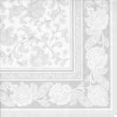 serviettes royacollection pliage 1 4 40 cm x 40 cm blanc ornaments papstar 19947