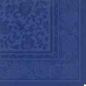 serviettes royacollection pliage 1 4 40 cm x 40 cm bleu fonce ornaments papstar 11665