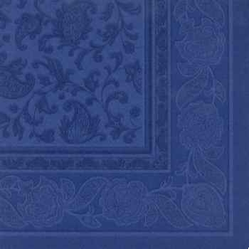 Serviettes "royal collection" pliage 1/4 40 cm x 40 cm bleu foncé "ornaments" papstar -11665