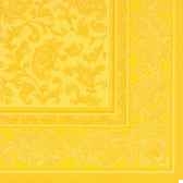serviettes royacollection pliage 1 4 40 cm x 40 cm jaune ornaments papstar 11669
