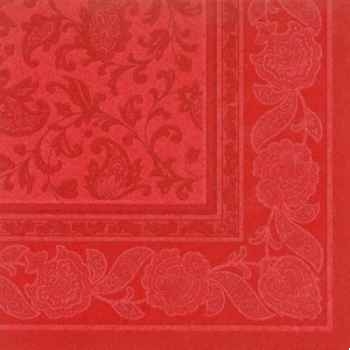 Serviettes "royal collection" pliage 1/4 40 cm x 40 cm rouge "ornaments" papstar -11418