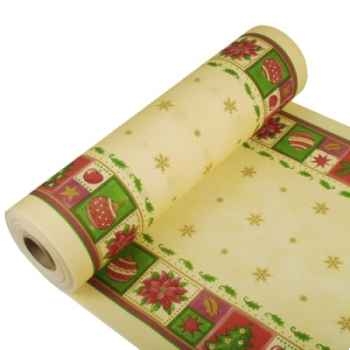Chemin de table, aspect textile, airlaid 24 m x 40 cm crème "christmas accents" papstar -11396