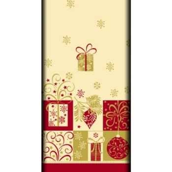 Nappe, aspect textile, airlaid 120 cm x 180 cm "christmas symbols" laqué papstar -81696