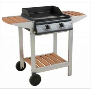 Plancha gaz sur chariot plancha luna 2 titane Cookingarden -PG015TWTI