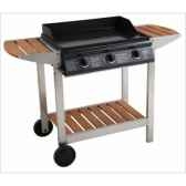 plancha gaz sur chariot plancha luna 3 titane cookingarden pg016twti