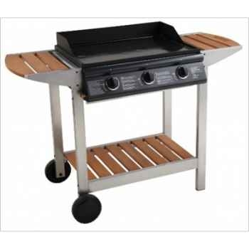 Plancha gaz sur chariot plancha luna 3 titane Cookingarden -PG016TWTI