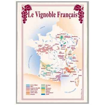 Torchon imprimé vignoble Français -1013