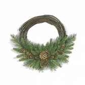 couronne pine cone grapevine wreath d41cm van der gucht 31pc16gv