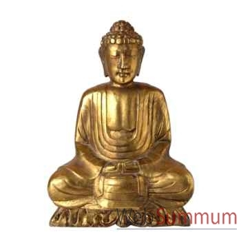 Bouddha assis finition dorée 30 cm Bali -BSch30G