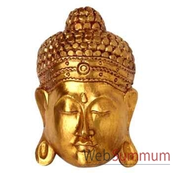 Masque de bouddha finition dorée 30 cm Bali -MasB30G