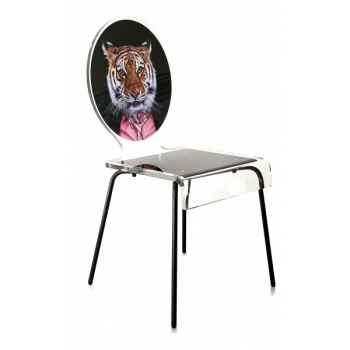Chaise graph tigre pieds métalliques Acrila -Acrila128