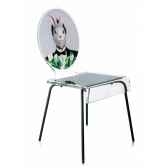 chaise graph lapin pieds metalliques acrila acrila132