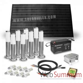 Kit solaire 200w + 8 bornes et 8 ampoules 4w Solariflex -WUN-0018