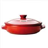 emile henry sauteuse 25 cm flame coloris rouge cuisine 905235
