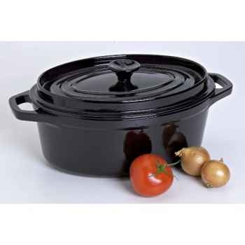 Invicta cocotte en fonte ovale 29 cm - noir brillant Cuisine -10859