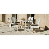 ensemble villalba 120 1 table 4 chaises coussins rayes marron exklusive hevea 10110 8430424