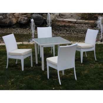 Ensemble villalba 80 : 1 table + 2 chaises coussins beige Exklusive hevea -10117-3663141