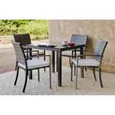 ensemble maracaibo 1 table 90 4 fauteuils coussins ecru exklusive hevea 11271 3663141