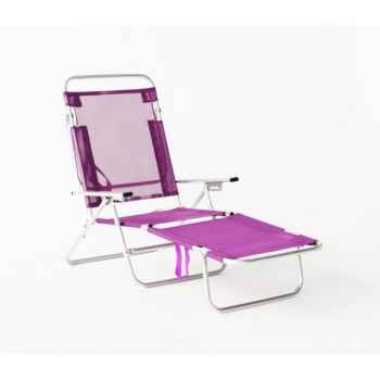 Segura-175 - chaise longue de plage pliable multipositions longueur : 145/185cm hauteur : 100cm couleur fuschia - lot de 2 Lido by hevea -9942-8430001