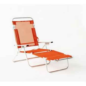 Segura-175 - chaise longue de plage pliable multipositions longueur : 145/185cm hauteur : 100cm couleur orange - lot de 2 Lido by hevea -9943-8430107
