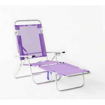 Segura-175 - chaise longue de plage pliable multipositions longueur : 145/185cm hauteur : 100cm couleur pourpre - lot de 16 Lido by hevea -10033-3663141