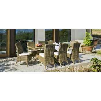 Ensemble haut de gamme borsalino m8 table + 8 chaises coussin blanc Nabab -10093-8430095