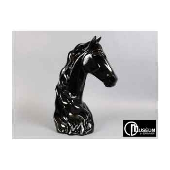 Objet décoration spirit tête de cheval noire Edelweiss -C2017