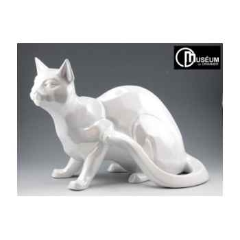 Objet décoration shadow chat blanc nacré Edelweiss -C2033