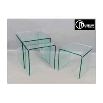 s/3 tables gigogne verre ép,12 Edelweiss -C7560