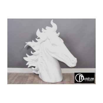 Objet décoration illusion tête de cheval blanch Edelweiss -C8855