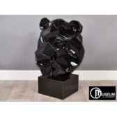 objet decoration illusion tete lion noire 61cm edelweiss c8860