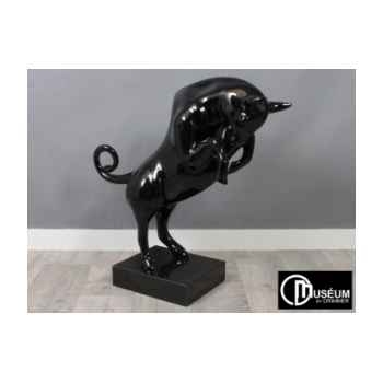 Objet décoration illusion taureau noir 76cm Edelweiss -C8886