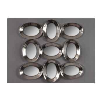 Objet décoration nickel appl murale 9 miroirs Edelweiss -C8920