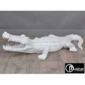 objet decoration playfucrocodile 95cm blanc edelweiss c9105