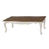 table de salon blanc patine plateau cire antic line cd209